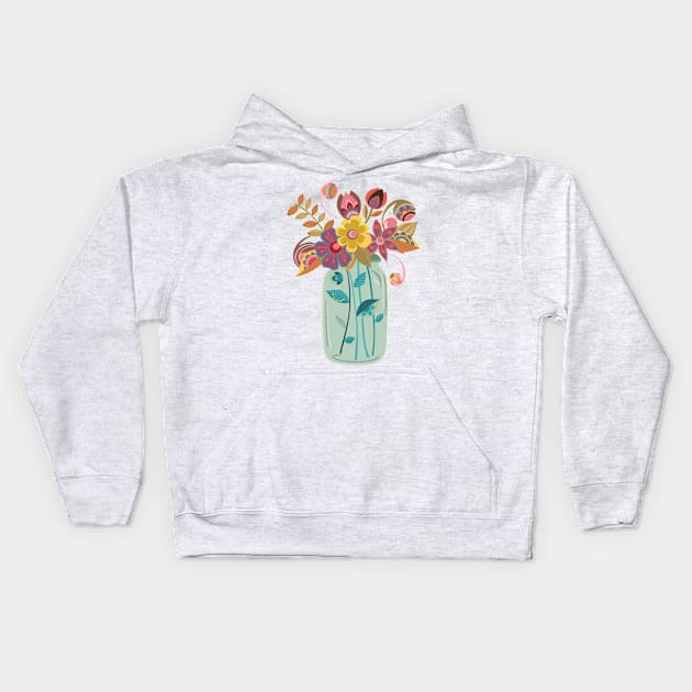 Flowers everyday Kids Hoodie by Valentina Harper